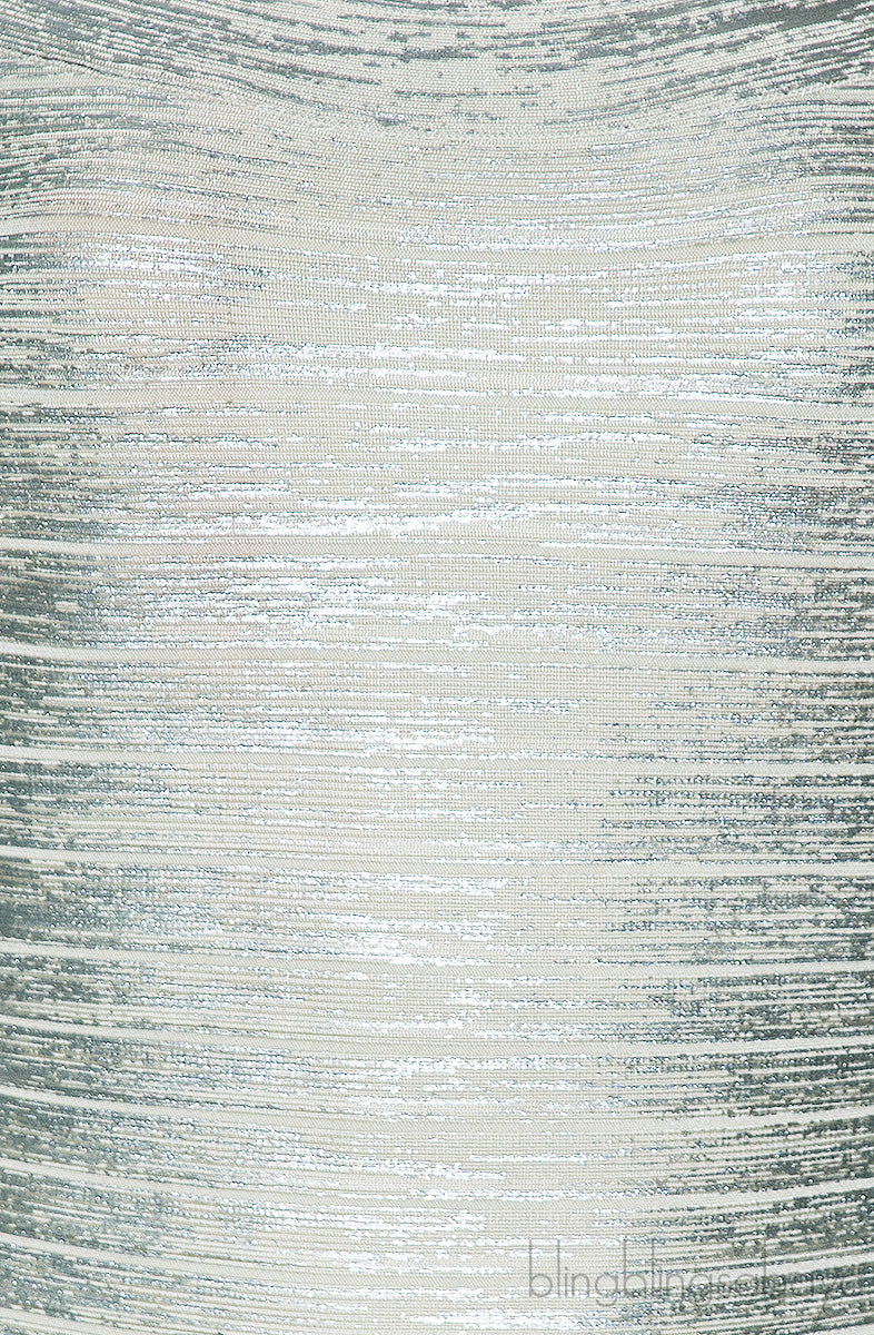 Silver Metallic Bandage Maxi Dress