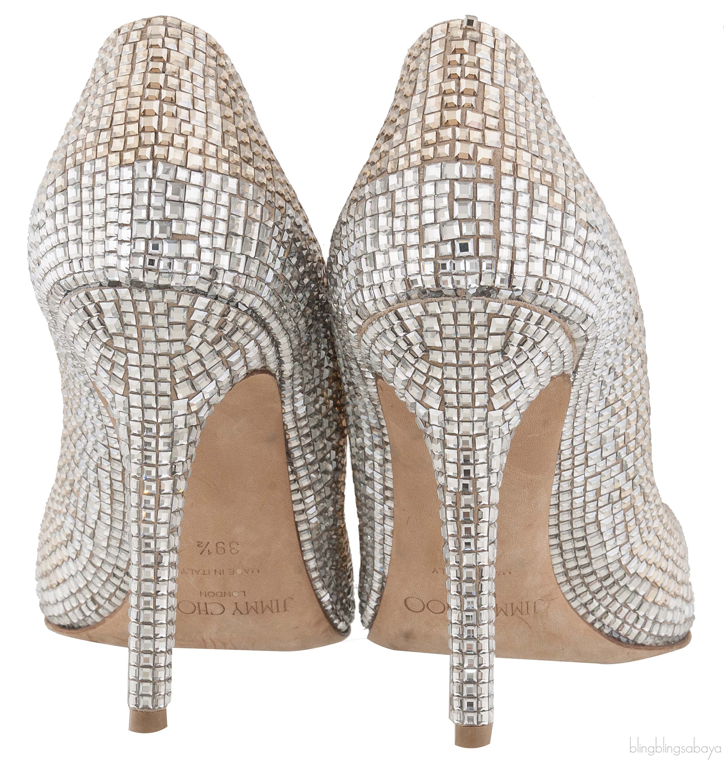 Bi-color Crystal Pointed Toe Heels