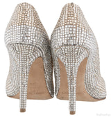 Bi-color Crystal Pointed Toe Heels