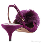 Purple Powder Puff Heels