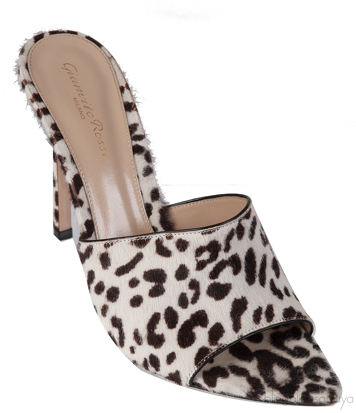 Gianvito Rossi Alice Leopard Print Calf Hair Mules