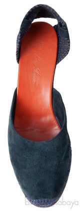 Moss Green and Blue Wedge Espadrille