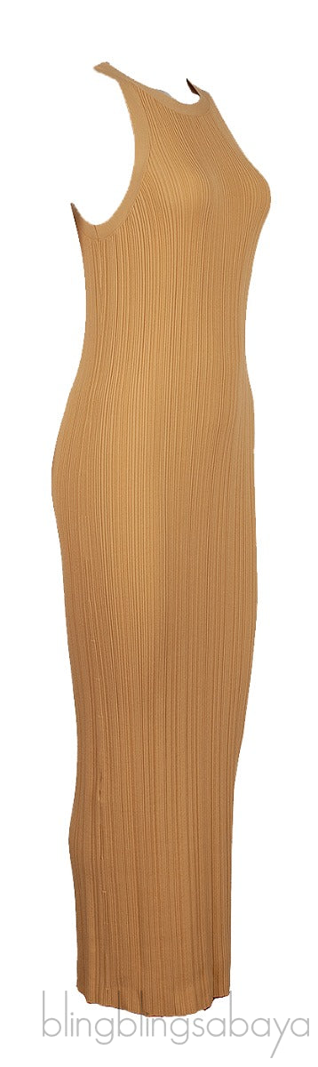 Yellow Seamless Ribbed Tank Dress