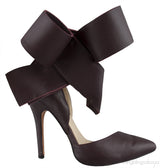 Burgundy Bow Leather Pump