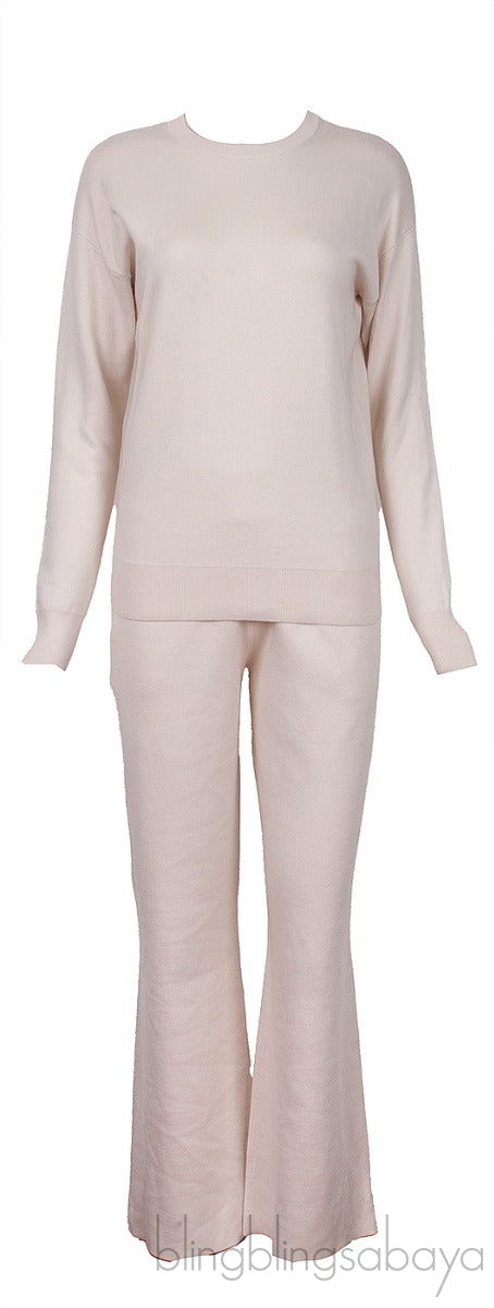 Off-White Sweatshirt & Wide Leg Trouser