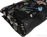 Gucci Black Printed Canvas Bamboo Shopper Tote
