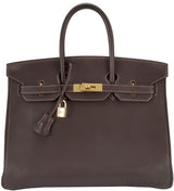 Birkin 35 Veau Gulliver Havane GHW*