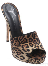Giuseppe Zanotti Leopard Print Satin Mule Slides