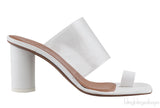 White PVC One Finger Slide Mule