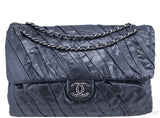 Large Grey Twisted Flap Bag