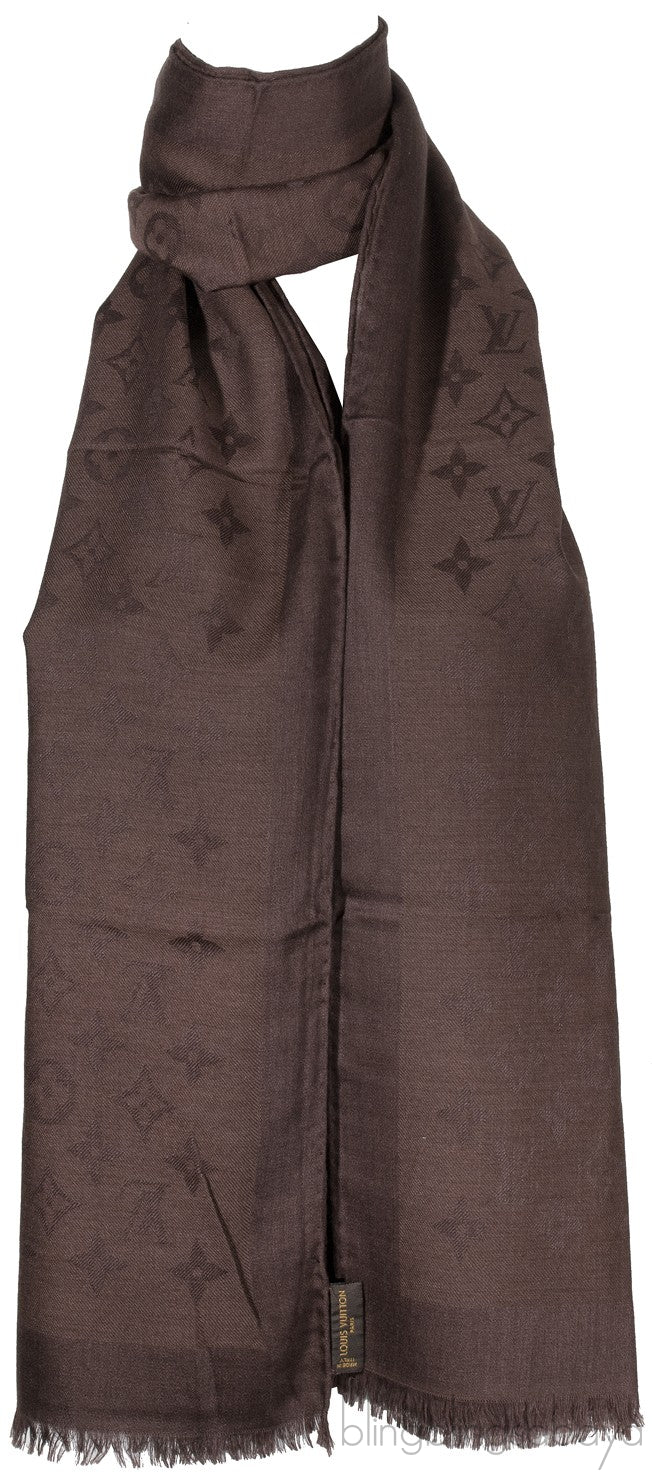 Monogram Brown Cashmere Shawl