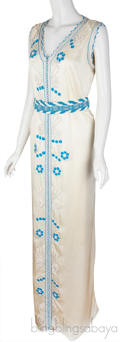 Light Yellow Sleeveless Dress w/ Belt