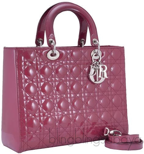 Patent Pinkish Red Lady Dior