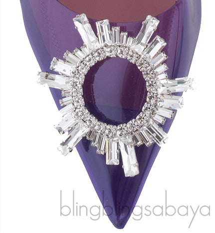 Purple Begum Crystal-embellished PVC Slingback