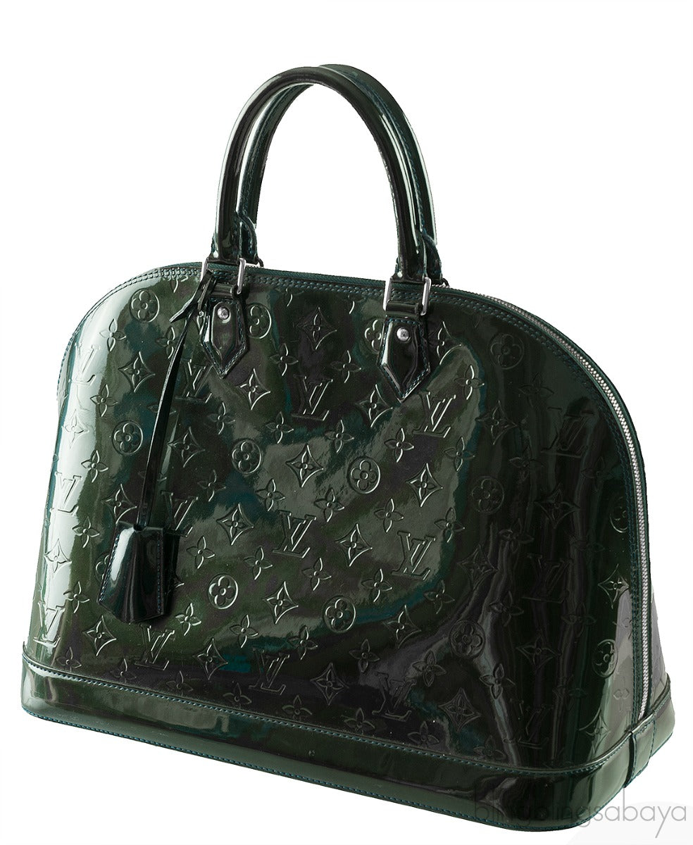 Louis Vuitton Alma Monogram Vernis Dark Green GM