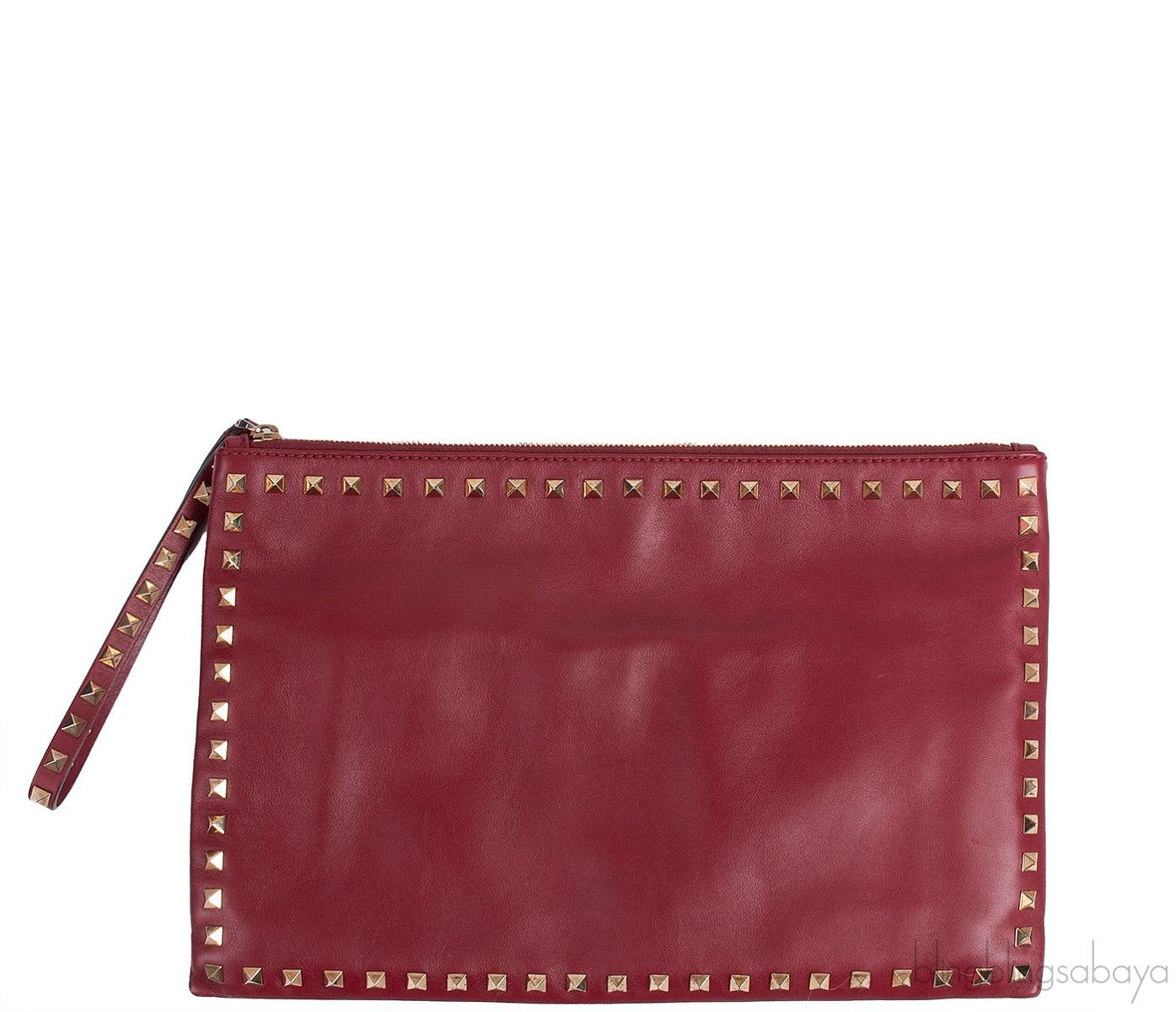 Dark Red Rockstud Large Clutch