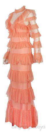 Dusty-Rose Say Yes Tiered Frill Dress