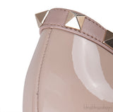 Nude Leather Rockstud Ballet Flat