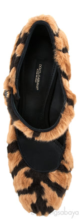 Tiger-print faux fur Pumps