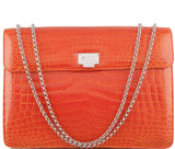 Orange Cornelia Lunch Box Crocodile Bag