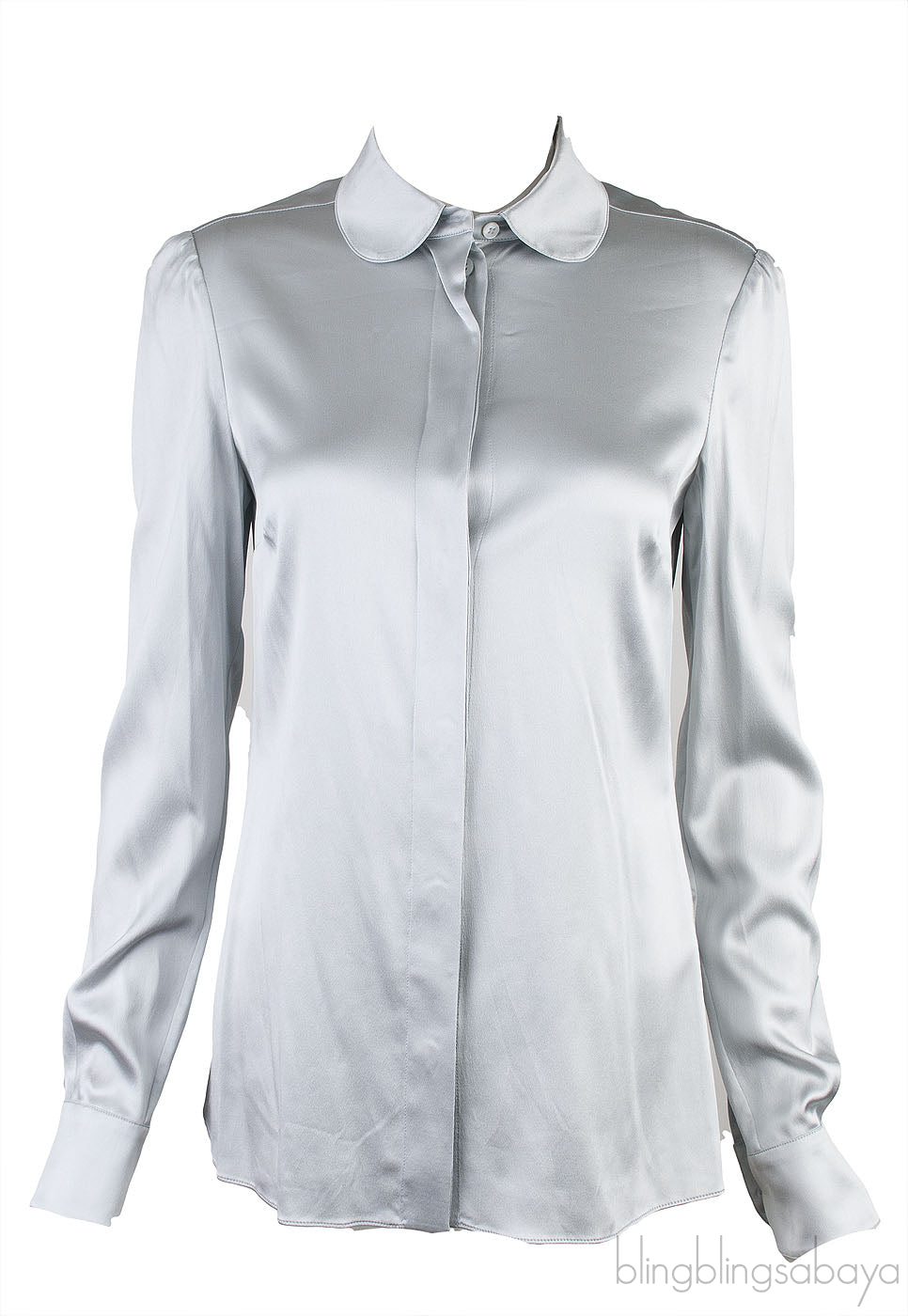 Metallic Grey Long Sleeve Shirt