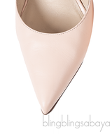 Nude Leather Pointed Toe Heels