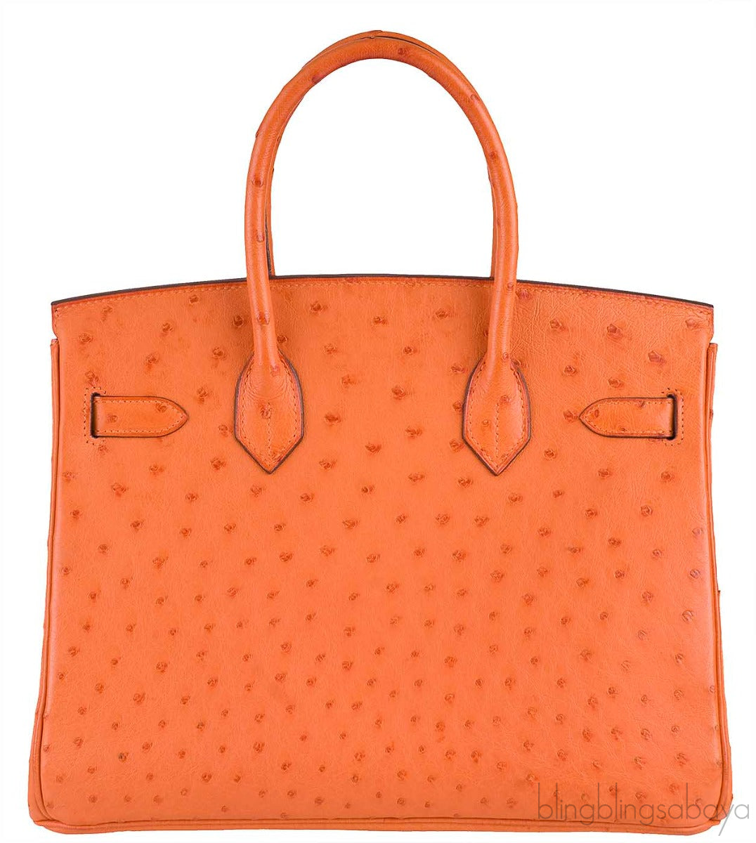 Birkin 30 Tangerine Ostrich PHW