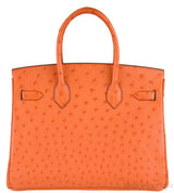 Birkin 30 Tangerine Ostrich PHW