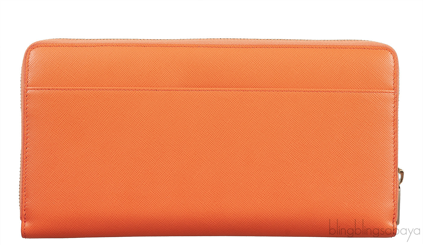 Orange Long Clutch Wallet  w/ Passport Holder