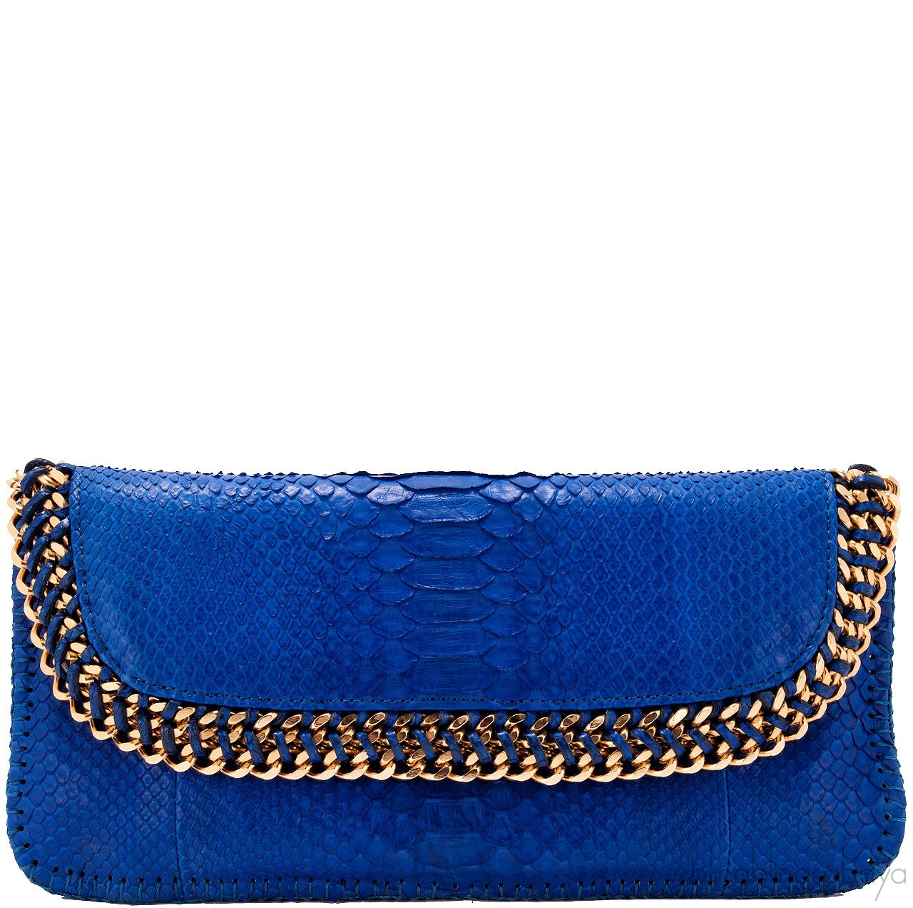 Blue Electric Python Clutch