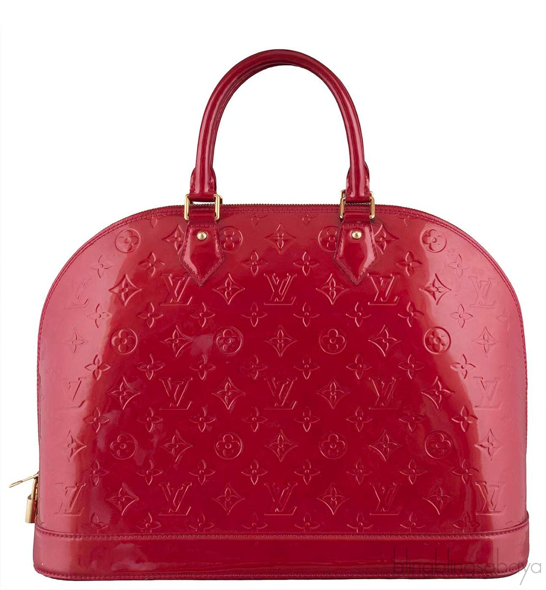 Alma Red Monogram Vernis Bag