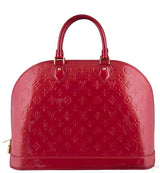Alma Red Monogram Vernis Bag