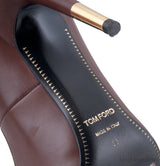Brown Padlock Ankle Strap Pump