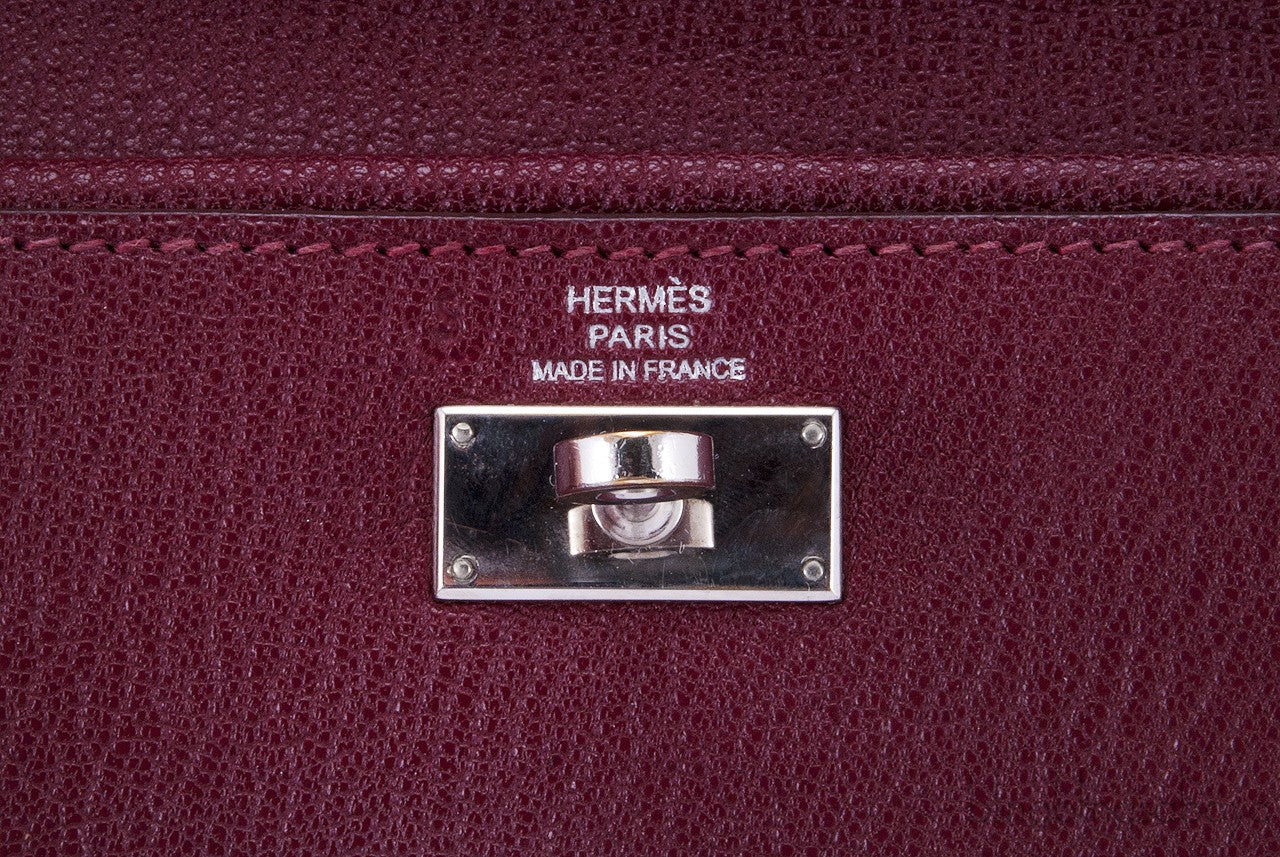 Kelly Long Wallet Chevre Burgundy