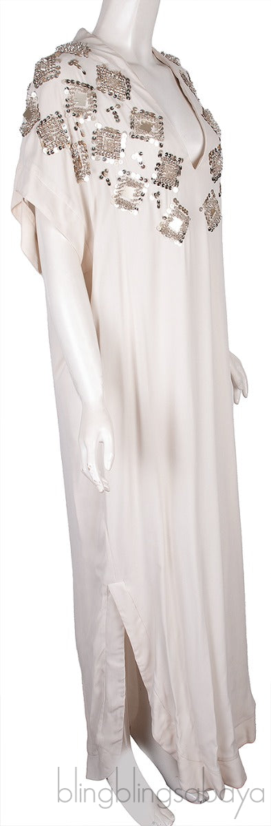 Off-white Sequin & Bead Emb. Dress