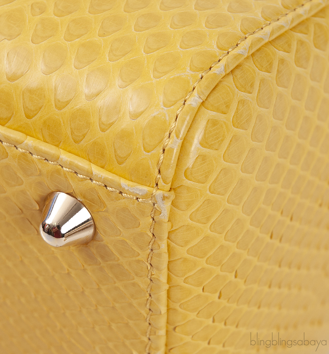 Lady Dior Large Yellow Python PHW