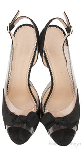 Black PVC Bow Heels