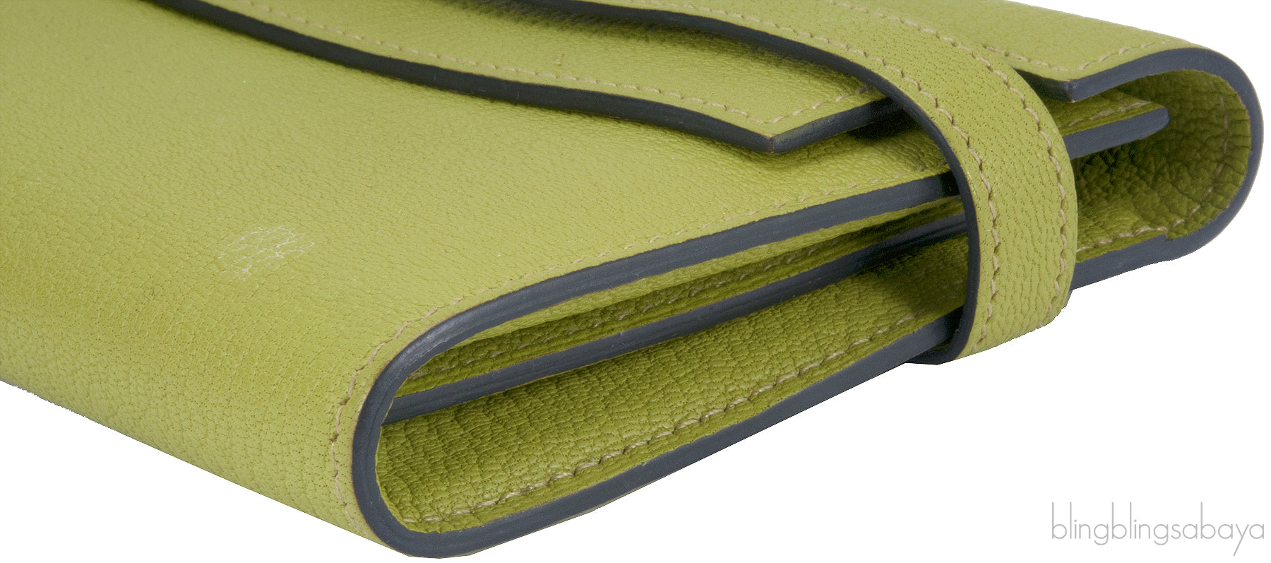 Kelly Long Wallet Chevre Vert Anis