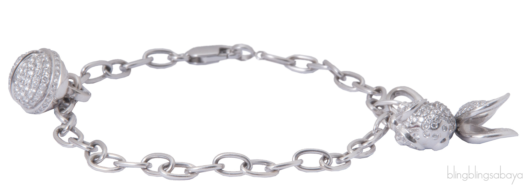 Bell & Fish Motif Diamond WG Bracelet