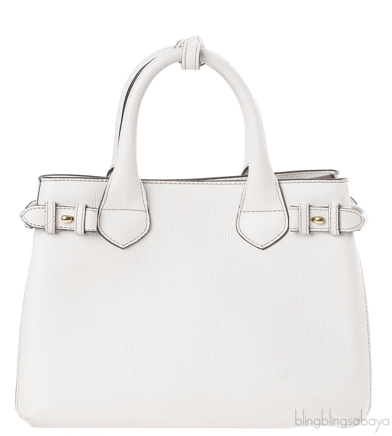 Burberry White & Checkered Banner Top Handle Bag