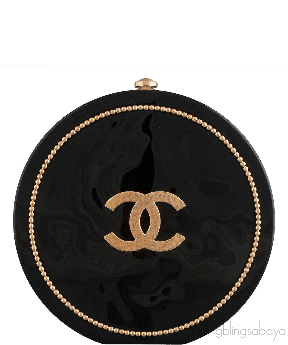 Black Owl Minaudiere Clutch Bag