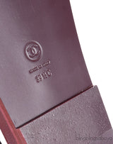 Quilted Leather CC Velcro Burgundy Sandals