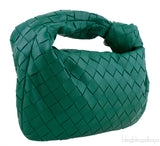 Green Jodie Mini Knotted Intrecciato Leather Tote