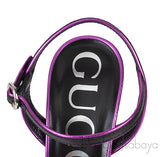 Criss-cross Metallic Magenta Slingback Sandals