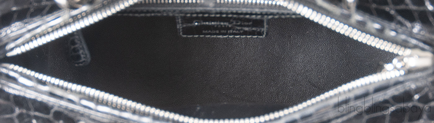 Christian Dior Lady Dior Black Medium Crocodile PHW
