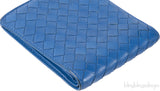 Bottega Veneta Blue Intrecciato Bi-fold Wallet