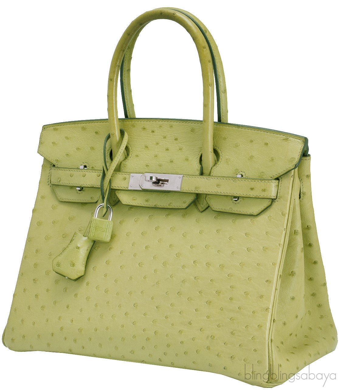 Birkin 30 Ostrich Vert Anis*