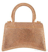 Hourglass XS Gold Rhinestone Suede Calfskin