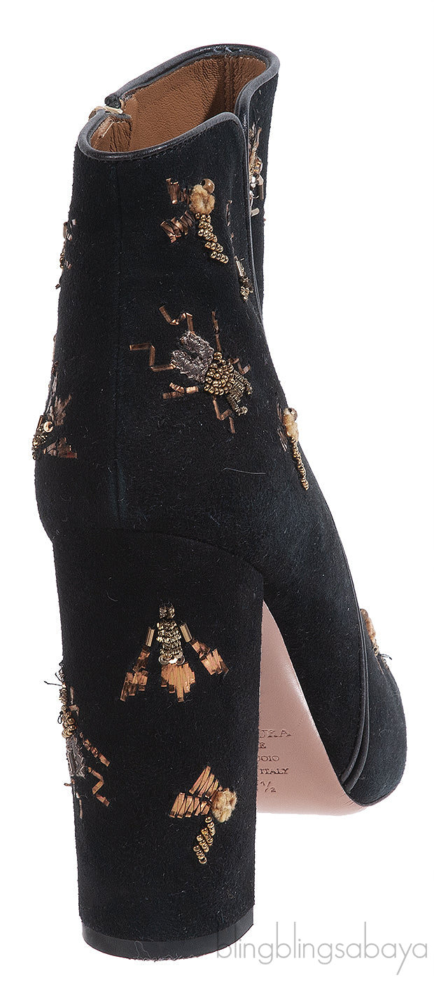 Aquazzura Fauna Insect Embellished Ankle Boots