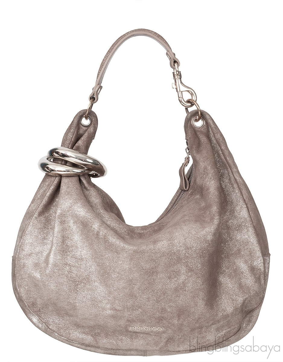 Metallic Brown Hobo Shoulder Bag
